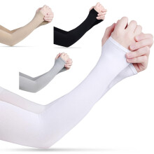 4 paia di manicotti protettivi UV con foro per il pollice, a compressione e rinfrescanti, ideali per ciclismo, corsa, pesca, golf e sport all'aria