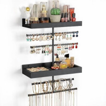 Wall-Mounted Wooden Jewelry Organizer Set – 2-Piece