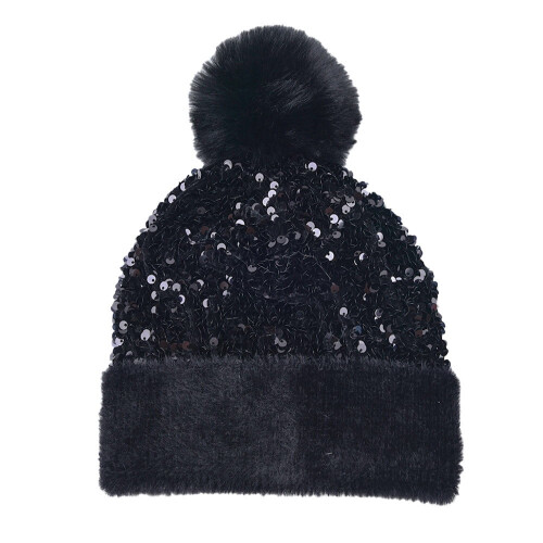 Women's Sequin Winter Hat, Soft Knit, 1 Pack