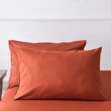 Ensemble de 2 taies d'oreiller Queen orange brûlé, en microfibre brossée unie, douce et confortable, avec fermeture portefeuille, 51 x 76 cm