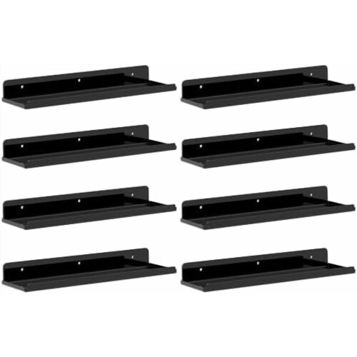 Schwarze Acryl-Schweberegale 15" x 4" (8er-Pack)