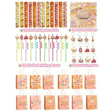 110-delige retro hippie feestartikelen set