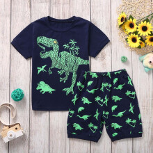 Shorts Set Broek Peuter Kinderen Jongens Tops Baby Pyjama's Print Nachtkleding Dinosaurus Jongens Outfits & Set Jongens Trainingspak 4t Peuter