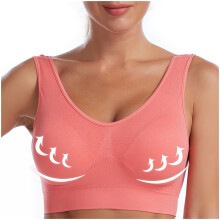 Reggiseno da donna senza cuciture, comodo, monopezzo, senza ferretto, traspirante, con arricciatura, intimo femminile
