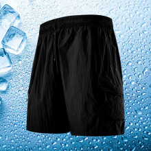 Mens Cargo Shorts Summer Casual Solid Color Portable Pockets Drawstring Elastic Waist Zipper Comfortable Shorts Cargo Pant M-4XL