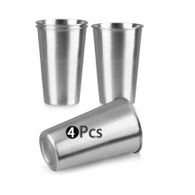 4 Pack 6 oz Stainless Steel Pint Cups