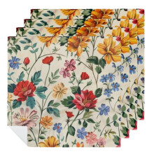 Wild Floral Cloth Napkin Vintage Wildflower Dinner Napkin Reusable Kitchen Table Top Collection for Farmhouse Party Dining Table Decor 4 PCS
