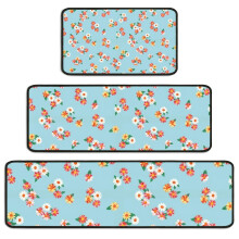 Floral Kitchen Rug Set of 3 – Non-Slip, Washable, 17x30