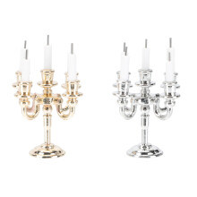 Mini Doll House Candle Holders – Golden & Silver, 2 Sets