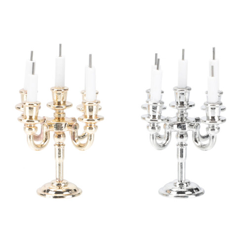 Mini Doll House Candle Holders – Golden & Silver, 2 Sets