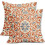 Fodere per cuscini in lino grigio-arancio, set da 2, 40x40 cm 1