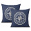 Fodere per cuscini con ancora blu navy, set da 2 pezzi, 45x45 cm (18x18 pollici). 1