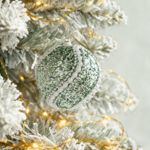 Flocked Green Foam Christmas Ball 8cm