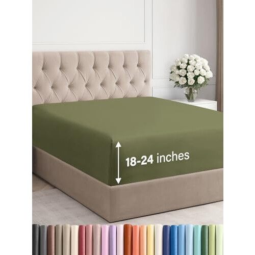 Drap-housse King à poches extra profondes 45 à 60 cm