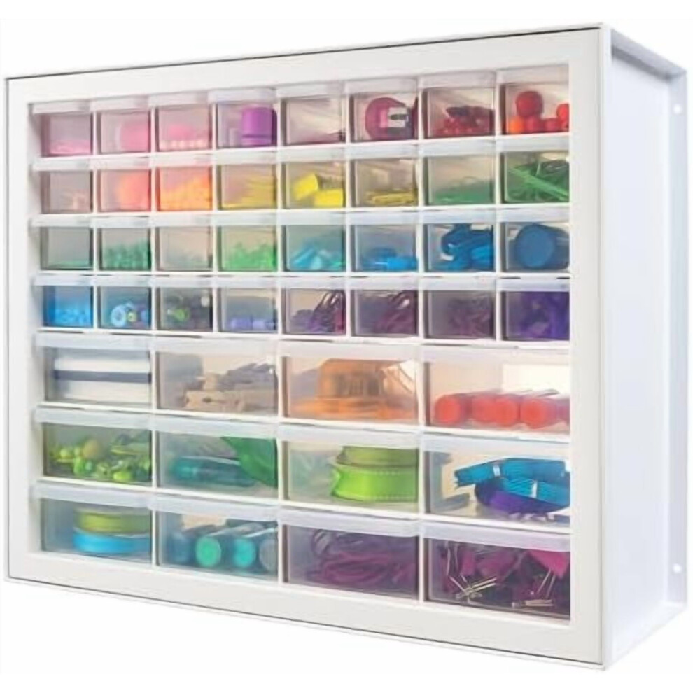 Iris Screw & Hardware Organizer Cabinet, 44-Drawer, White 9499224342804
