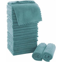 Korallensamt-Waschlappen, 30 x 30 cm, 24er-Packung, Türkis