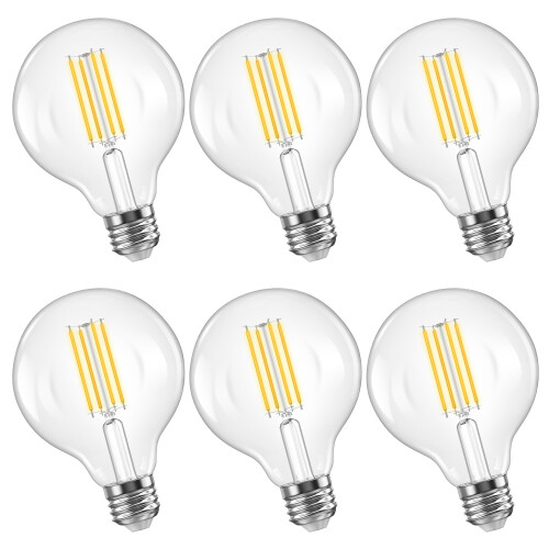 G25 LED Bulbs 2700K Warm White 500 lm E26 Base 6 Pack