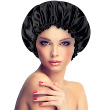 Shower Cap for Long Hair 1 Pack, Waterproof Washable Hair Caps for Women and Girls