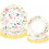 100 assiettes en papier fleuries jetables de 9 et 7 pouces 1