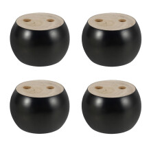 Jiandong Bun Feet 4 Pcs Wood Furniture Legs Round Sofa Supporting Legs Wooden Cabinet Bun Feet(3.15X3.15X1.97Inch)
