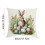 Linnen kussensloop met paashaasprint, 18x18 inch 3