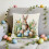 Linnen kussensloop met paashaasprint, 18x18 inch 5