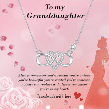 Granddaughter Necklace From Grandmom - Filled with Love - Necklace for Granddaughter on Birthday, Christmas, Graduation, Wedding, or Valentine's Day