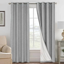 Linen Look Blackout Curtains 96" x 52" Pair