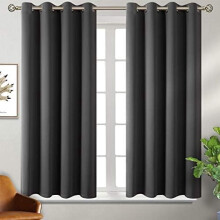 Blackout Thermal Curtains 46x63 in, 2 Panels Grey