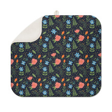 Floral Print Kitchen Dish Drying Mat Microfiber 16x18 Inch