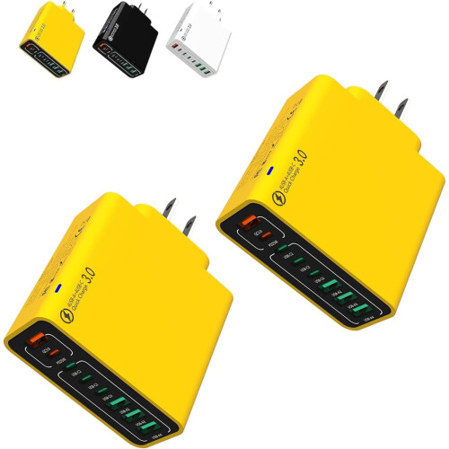 Estación de carga USB 8 en 1: 4 USB-A + 4 USB-C PD,