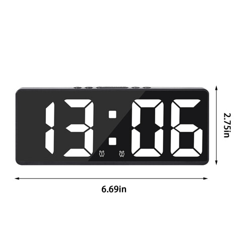 Digital Alarm Clock with Large LED Display, Compatible with Bedroom, Study, Kitchen – Black Frame 2