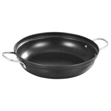 Stainless Steel Wok with Dual Handles, 22 cm, Black