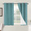 Linen-Effect Blackout Curtains with White Lining, Grommet 1