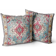 Μαξιλαροθήκες Boho Rose Red 26x26 ιντσών, σετ των 2 τεμαχίων
