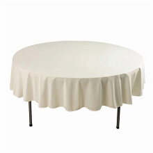Ivory Scuba Polyester Round Tablecloth 108 in