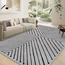 Modern vloerkleed met geometrische strepen, 120x180 cm, beige