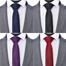 Solid Color Tie Formal Necktie for Men 4 pack(Black、Dark Purple、Navy、Red)