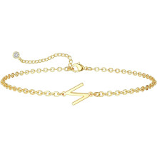 Verguld armbandje met letterbedeltje voor dames (14K)
