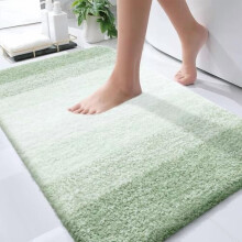 Tapete de banheiro verde sálvia 91 x 61 cm (36 x 24 polegadas) com base de borracha em microfibra