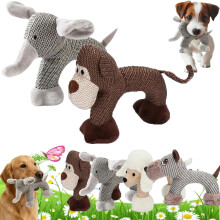 Linen Safari Companions, Linen Fabric Dog Toys, Squeaky Dog Chew Animals, Relieve Boredom and Anxiety in Dogs, for Small & Medium Dog (2pc A)