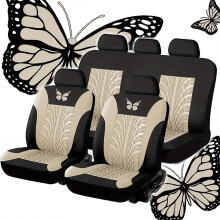 Set huse universale pentru scaun auto, impermeabile, brodate, 4 piese