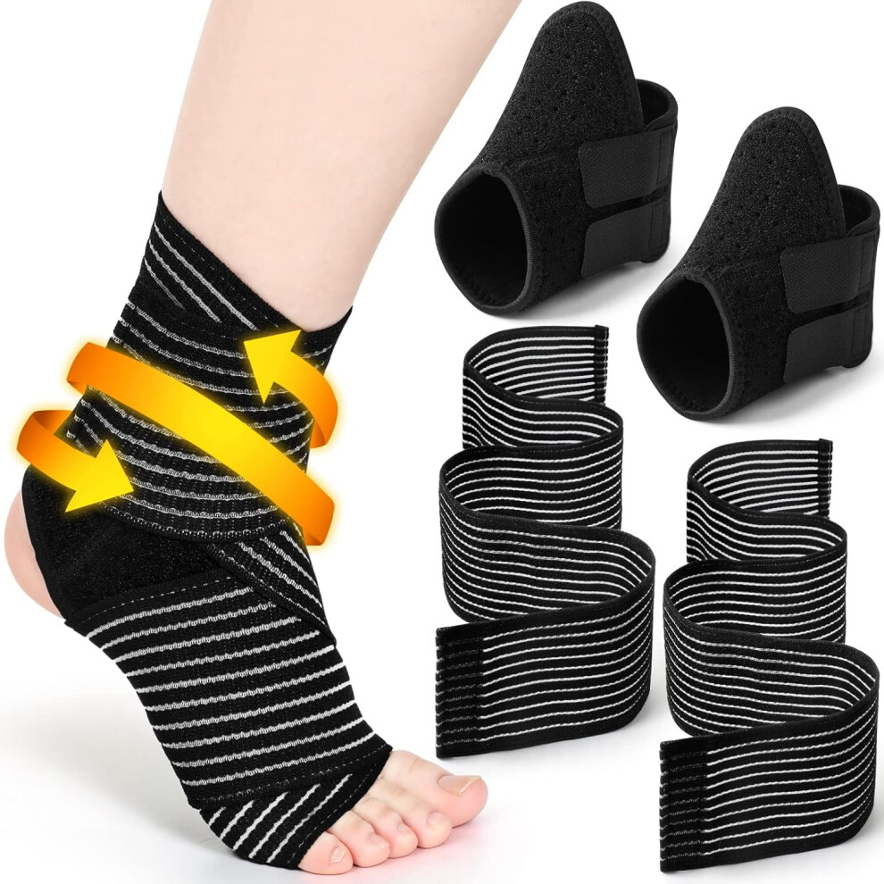 Black 2 Pairs Kids' Ankle Support Braces Â Elastic, Breathable Neoprene Compression Sleeves With Adjustable Fit (Black)