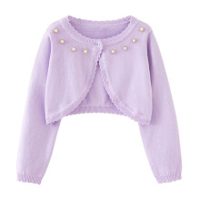 2-14 years old Purple girls Cardigan Thin Spring Children's knit sweater 3 4 6 8 10 12 14 year old children's clothing Girls Cardigan Sweater