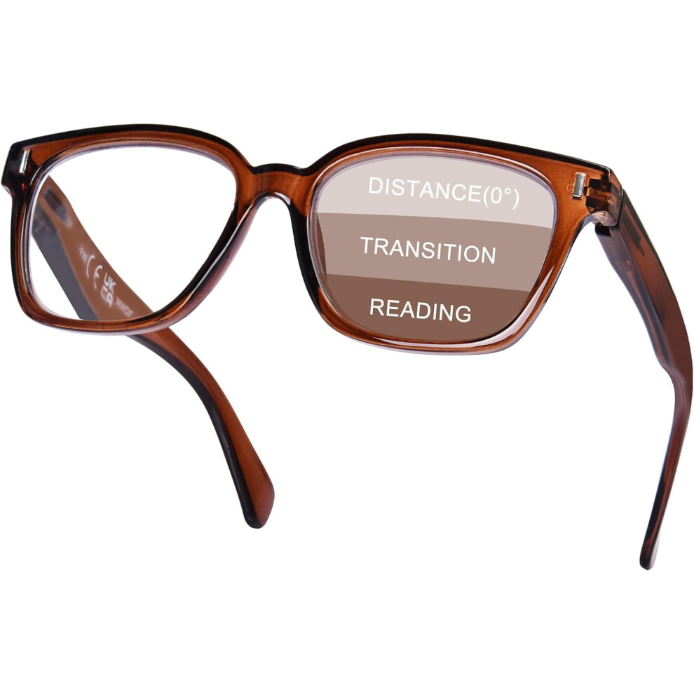 Blue/Light Progressive Multifocal Reading Glasses For Women Men, Anti Glare/Eyestrain Multifocus Computer Readers