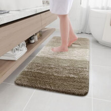 Tapete de banheiro felpudo de microfibra antiderrapante e absorvente.