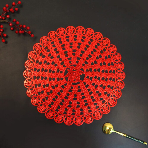 Round PVC Placemats 38 cm 4-Pack