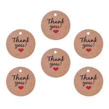 Thank You Gift Tags Kraft Paper Round 100pcs