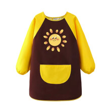 Kids' art smock cartoon print long sleeve orange 5-8 years