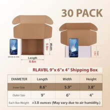 30 Pack 9x6x4 Shipping Boxes, White Corrugated Cardboard Mailer Box for Packing Mailing Small Business